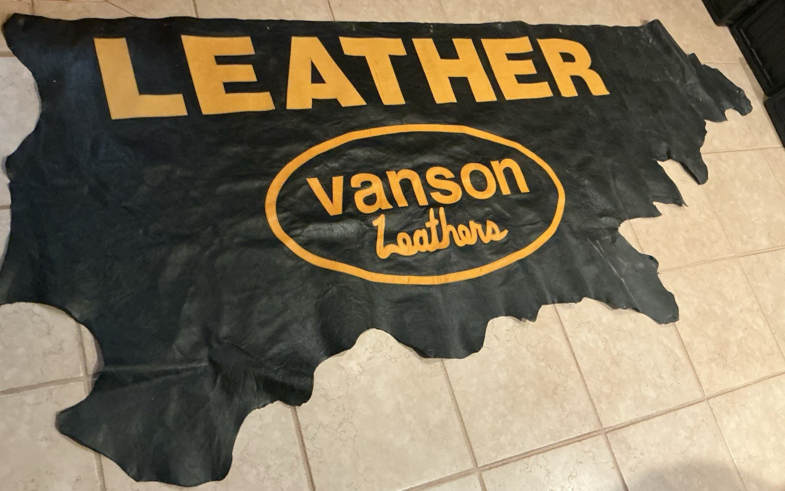 RARE Original Vanson Leathers leather motorcycle dealership banner sign 8ft x 3+