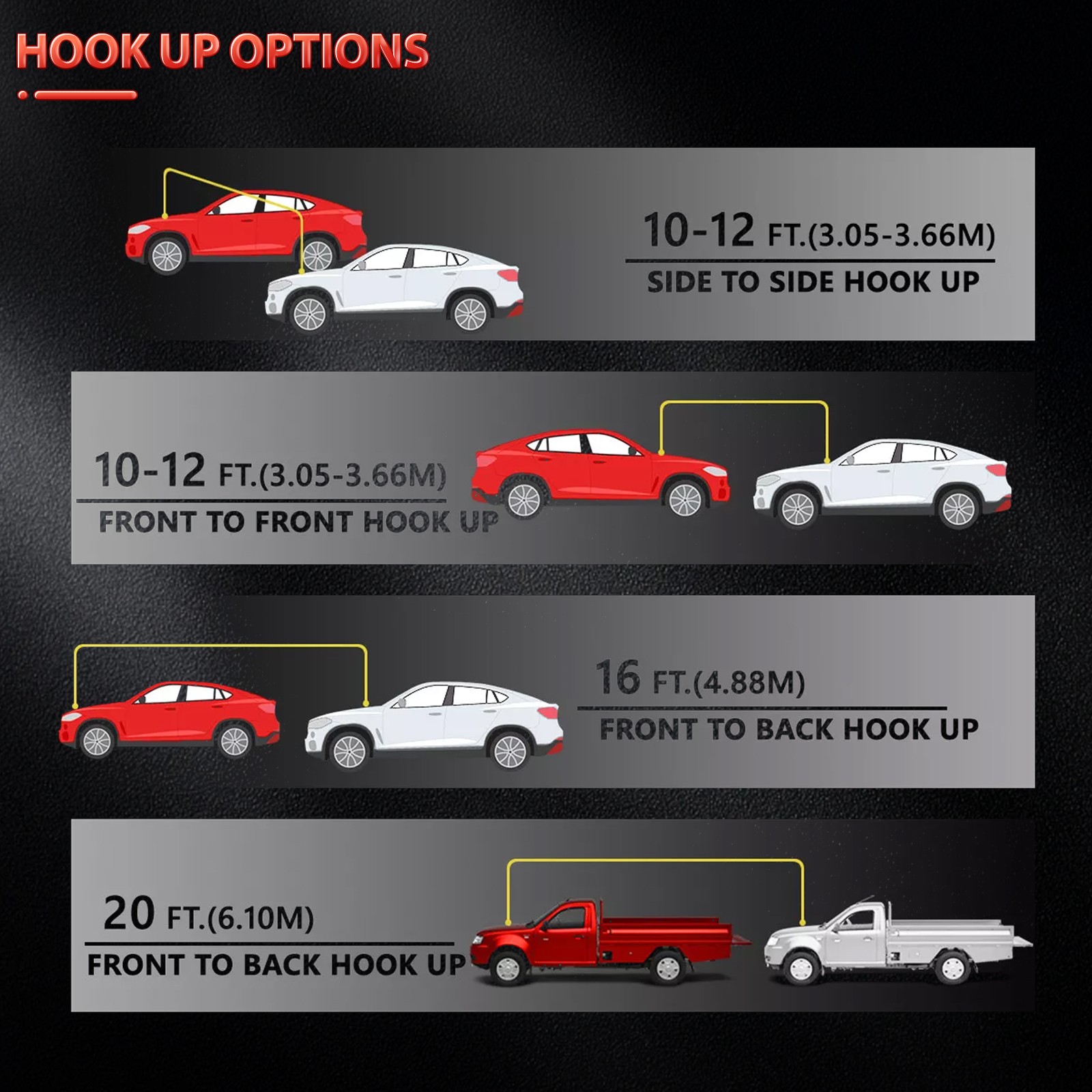 HEAVY DUTY 20FT BATTERY 2 GAUGE BOOSTER CABLE EMERGENCY POWER JUMPER 2000 AMP