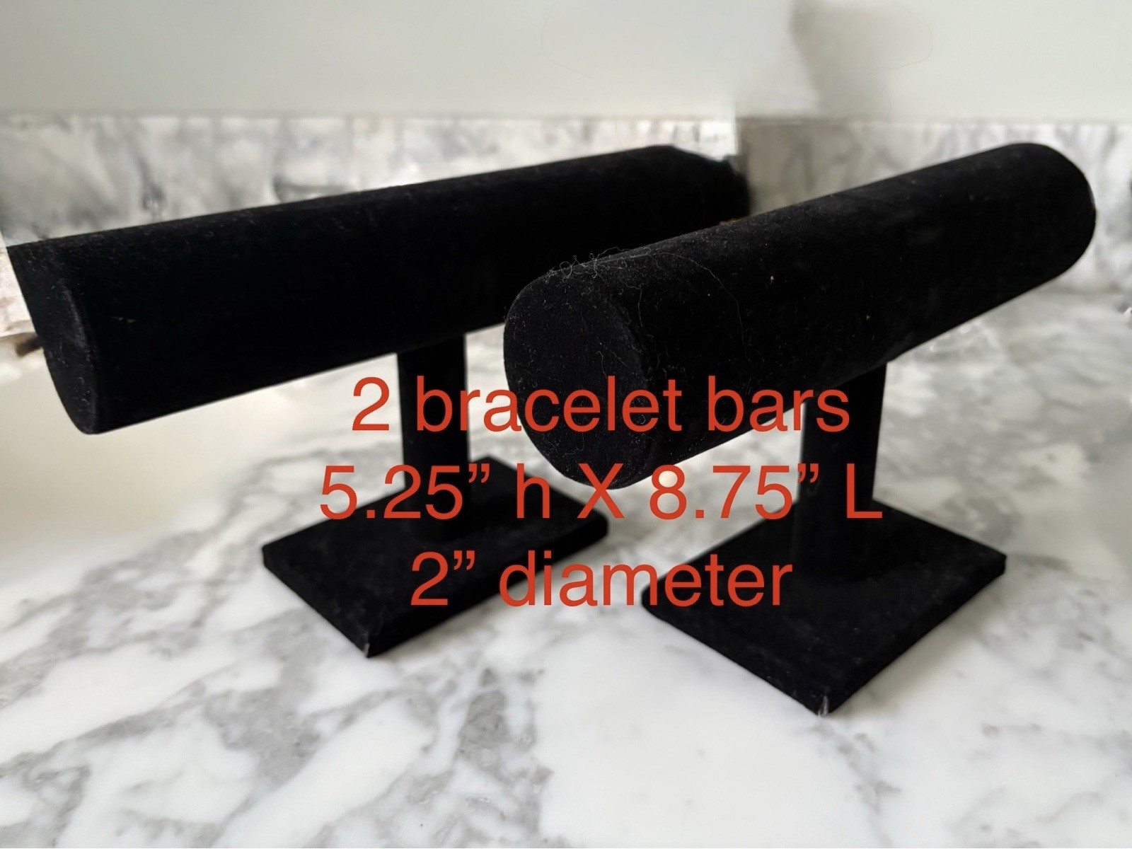 Black Velvet Bracelet Display Bars 2 Styles 4 Pcs Total Excellent