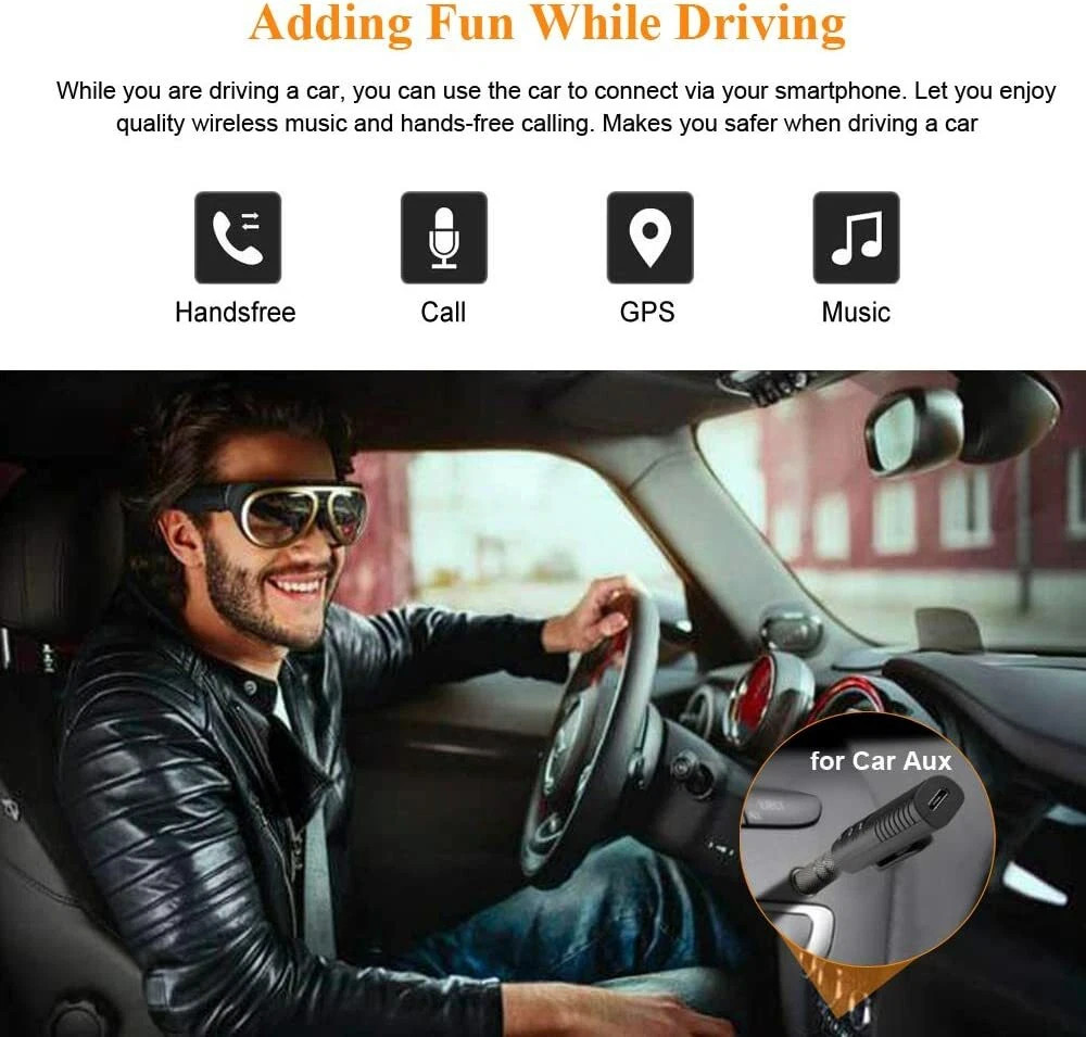 Wireless 3.5mm Car Bluetooth Mini Receptor Receiver Audio Speaker Adapter AUX