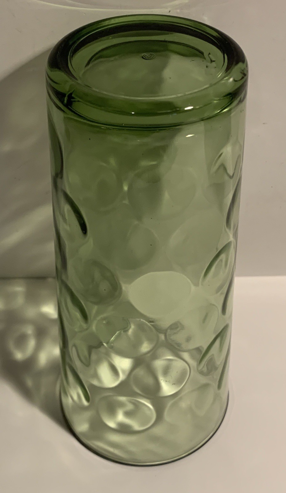 Vintage MCM Hazel Atlas Green El Dorado Optic Dot Glass Tumbler