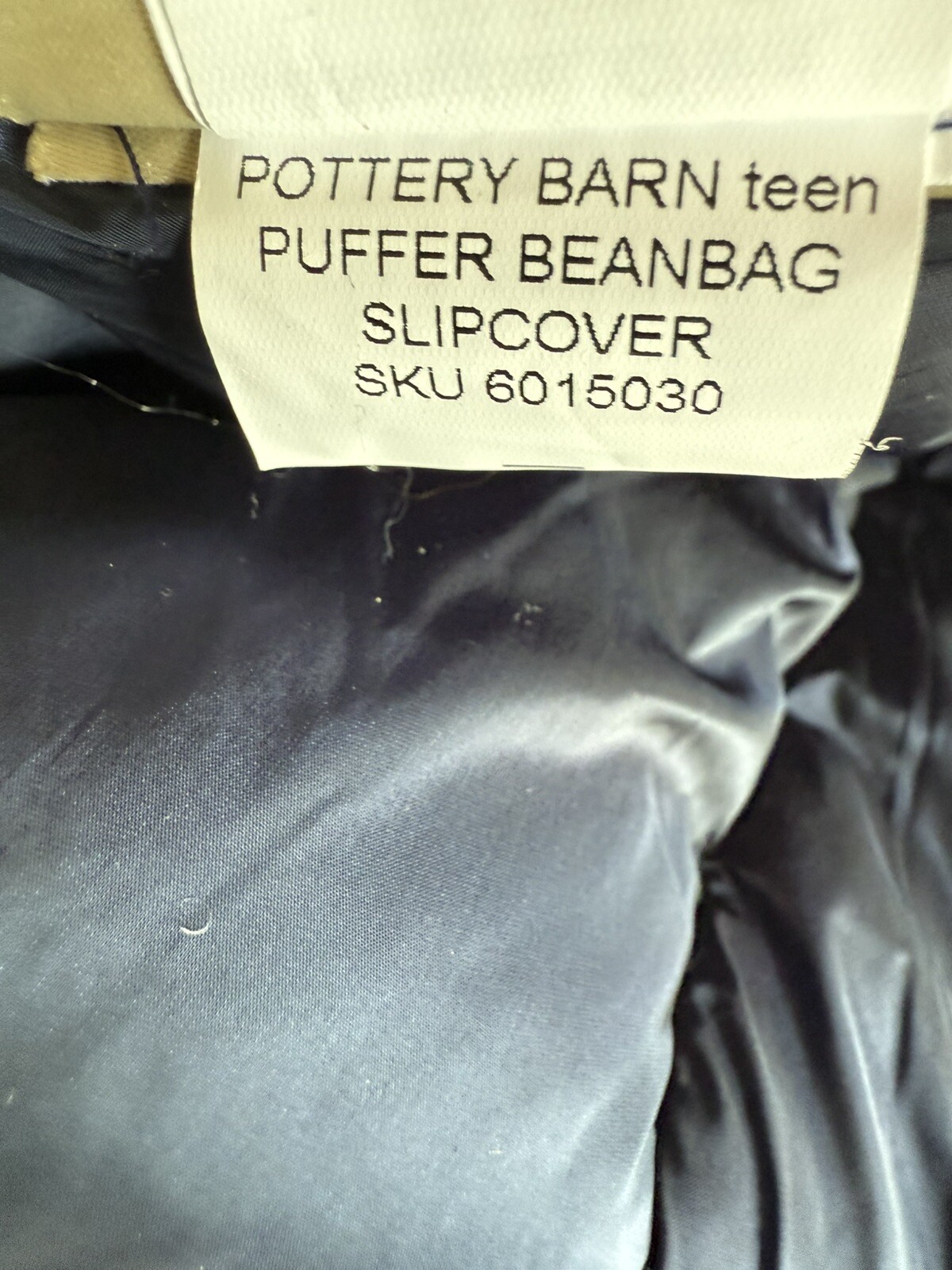 Pottery Barn Teen Navy Puffer Bean Bag Chair Slipcover Only
