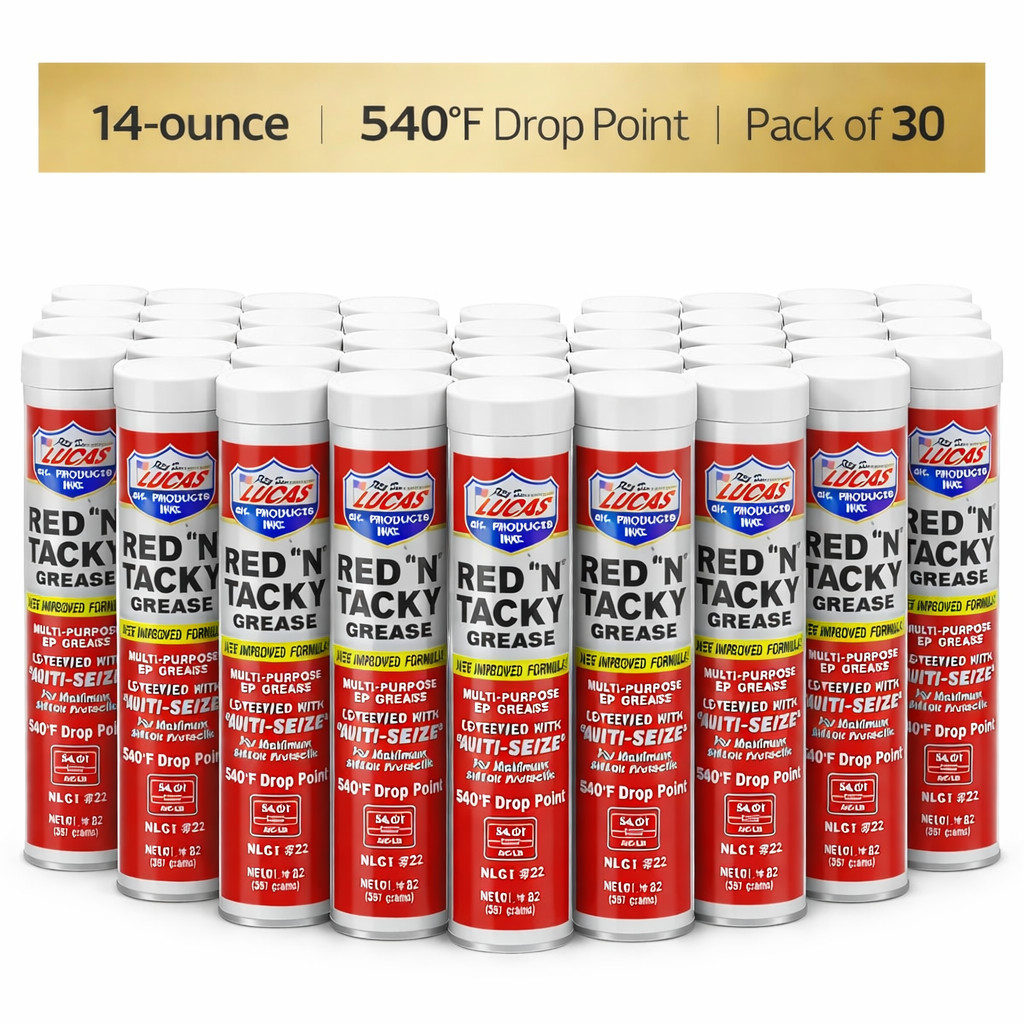 Lucas Oil 10005-30 Red "N" Tacky Grease 14-ounce 540°F Drop Point (Pack of 30)