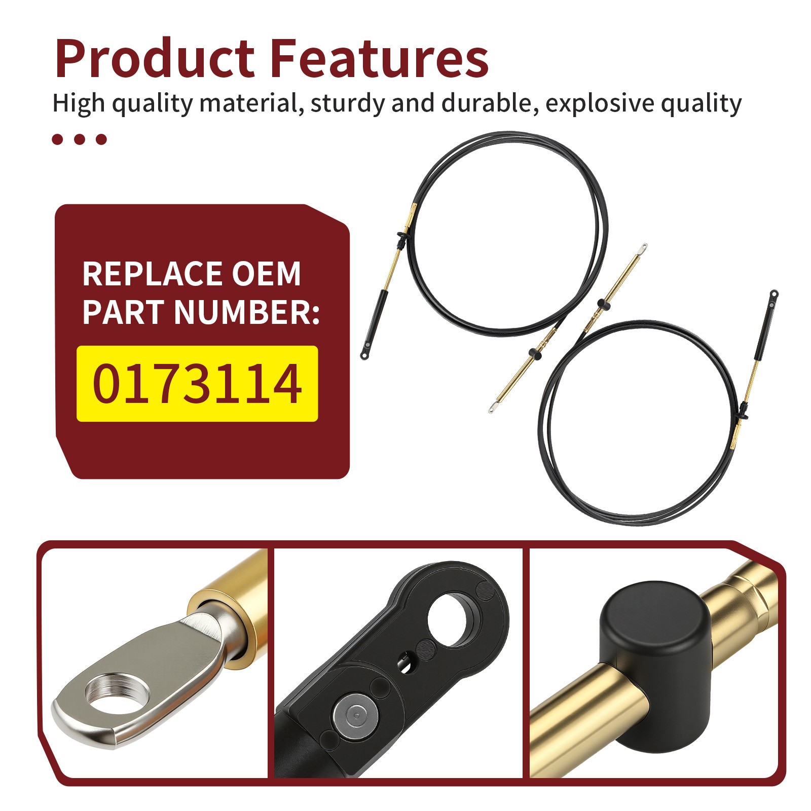 2 Pcs Throttle Shift Remote Control Cable For Johnson Evinrude OMC BRP 1979-1994