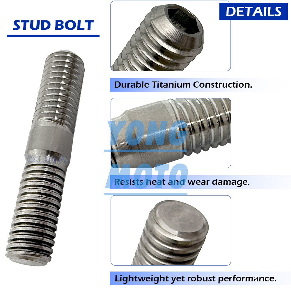 Titanium Head Pipe Exhaust Stud Bolt Gaskets Kit for Yamaha YZ400F YZ426F YZ450F