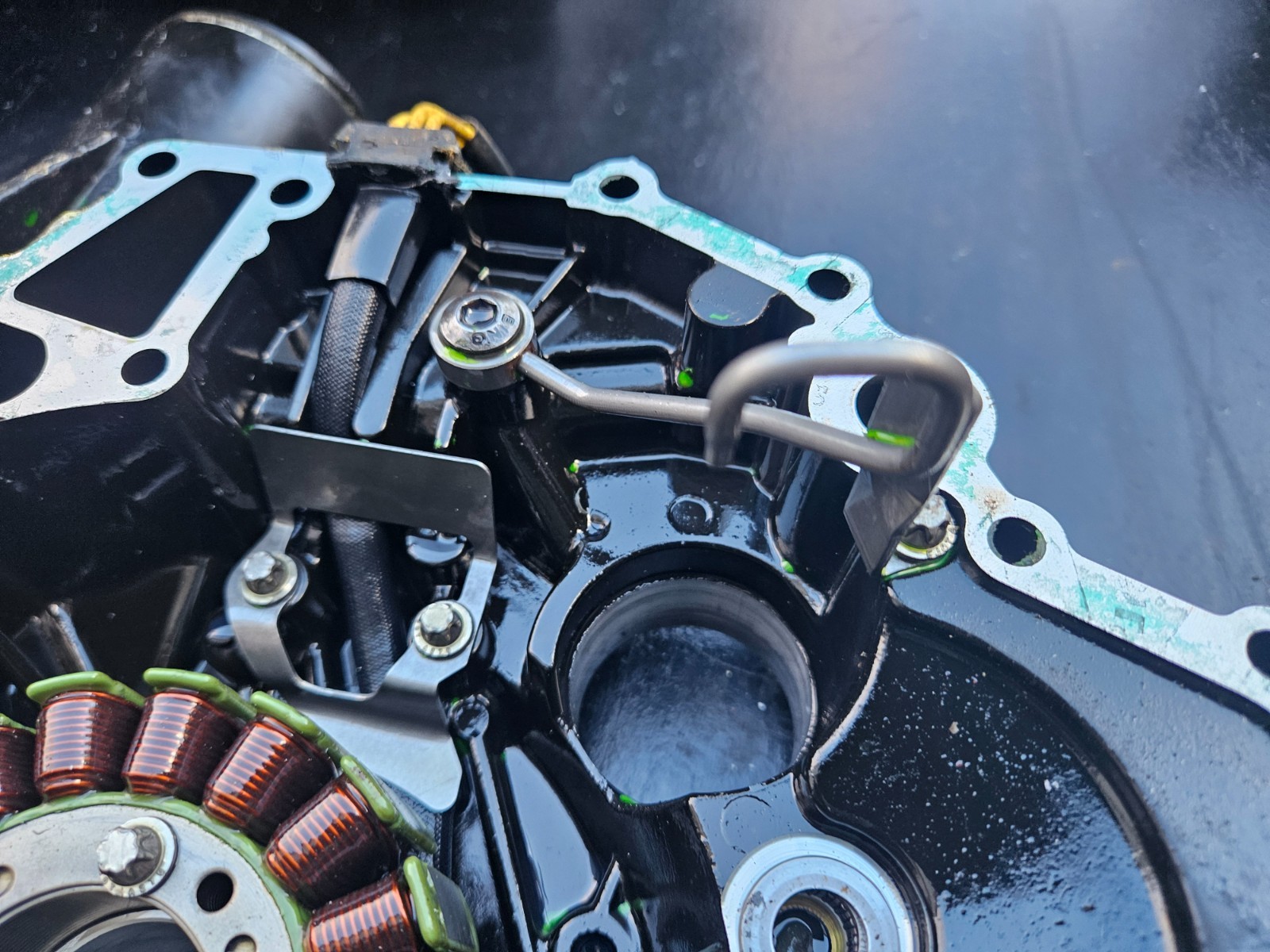 Sea Doo 2009 RXT 255 sc STATOR ASSY PTO COVER WITH UPDATED COOLING TUBE FOR SC