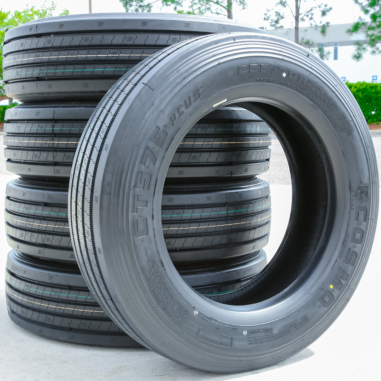 2 Tires Cosmo CT575 Plus 255/70R22.5 Load H 16 Ply All Position Commercial