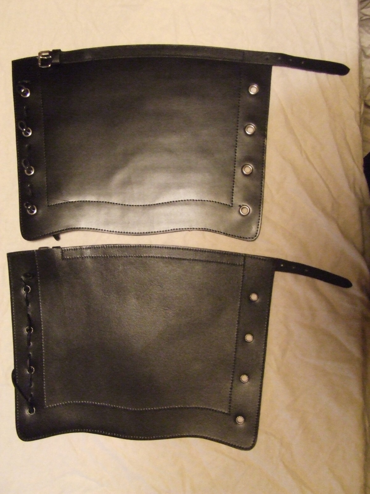 Reproduction Victorian Black leather gaiters LARGE British Army Zulu war