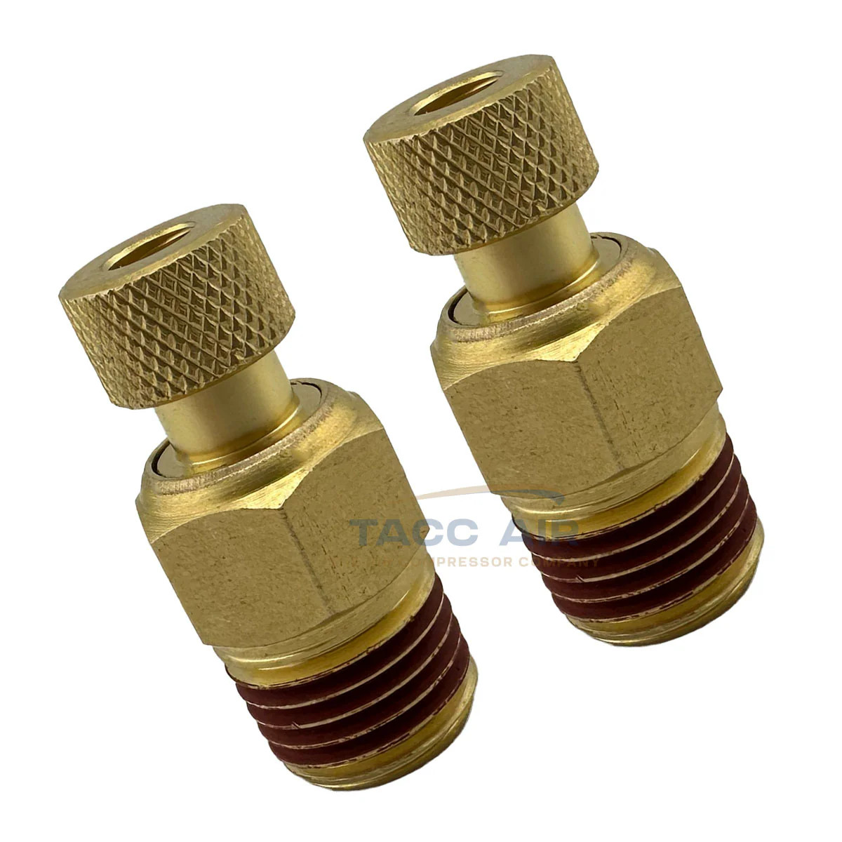 1/4" MNPT Air Compressor Tank Drain Valve Male Petcock Brass 2 Pack