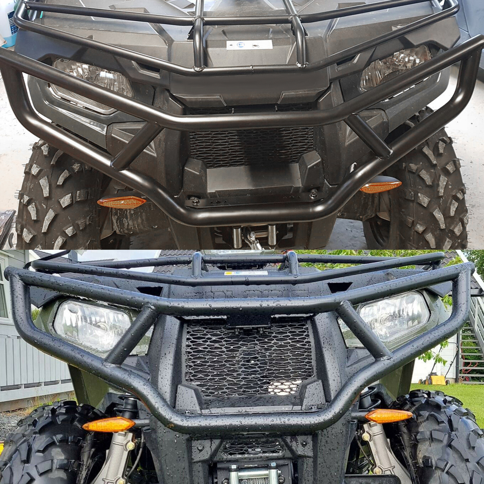 For 2014-2023 Polaris Sportsman 450 570 &ETX Front & Rear Brush Guard Bumper Set