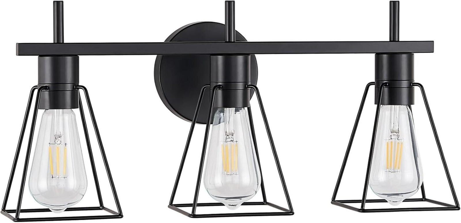 Farmhouse Bathroom Light Fixtures: FonmYim Black 3-Light Vanity, Rustic Wall Sco