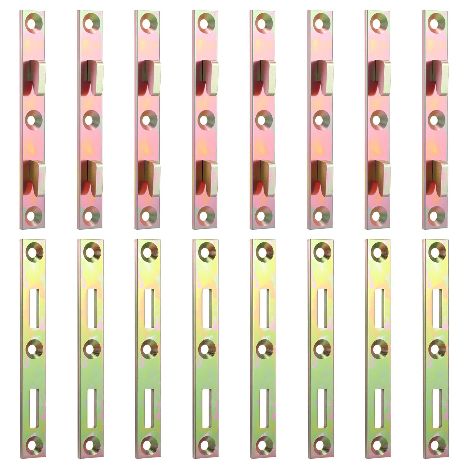 AojSup 8 Sets Metal Bed Rail Fasteners, 5 Inch Heavy Duty Gold