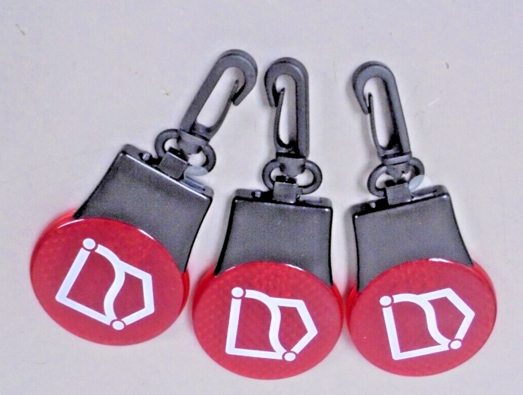 3 - Flashing Reflective LED Backpack Jacket Safety Tag Lights With Hook Loop