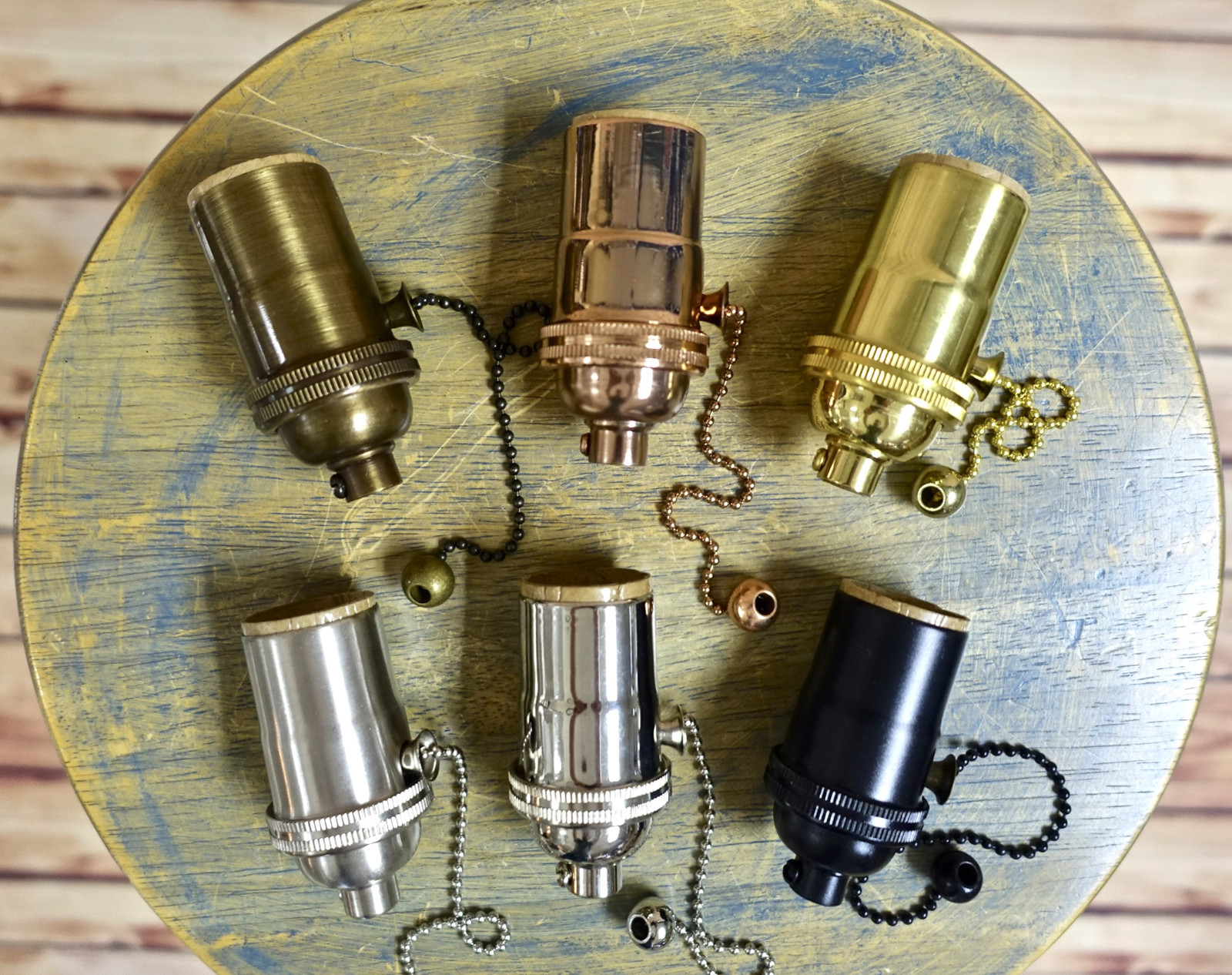 Solid Brass Light Socket, Pull Chain On/Off, Vintage Industrial Lamps Pendants