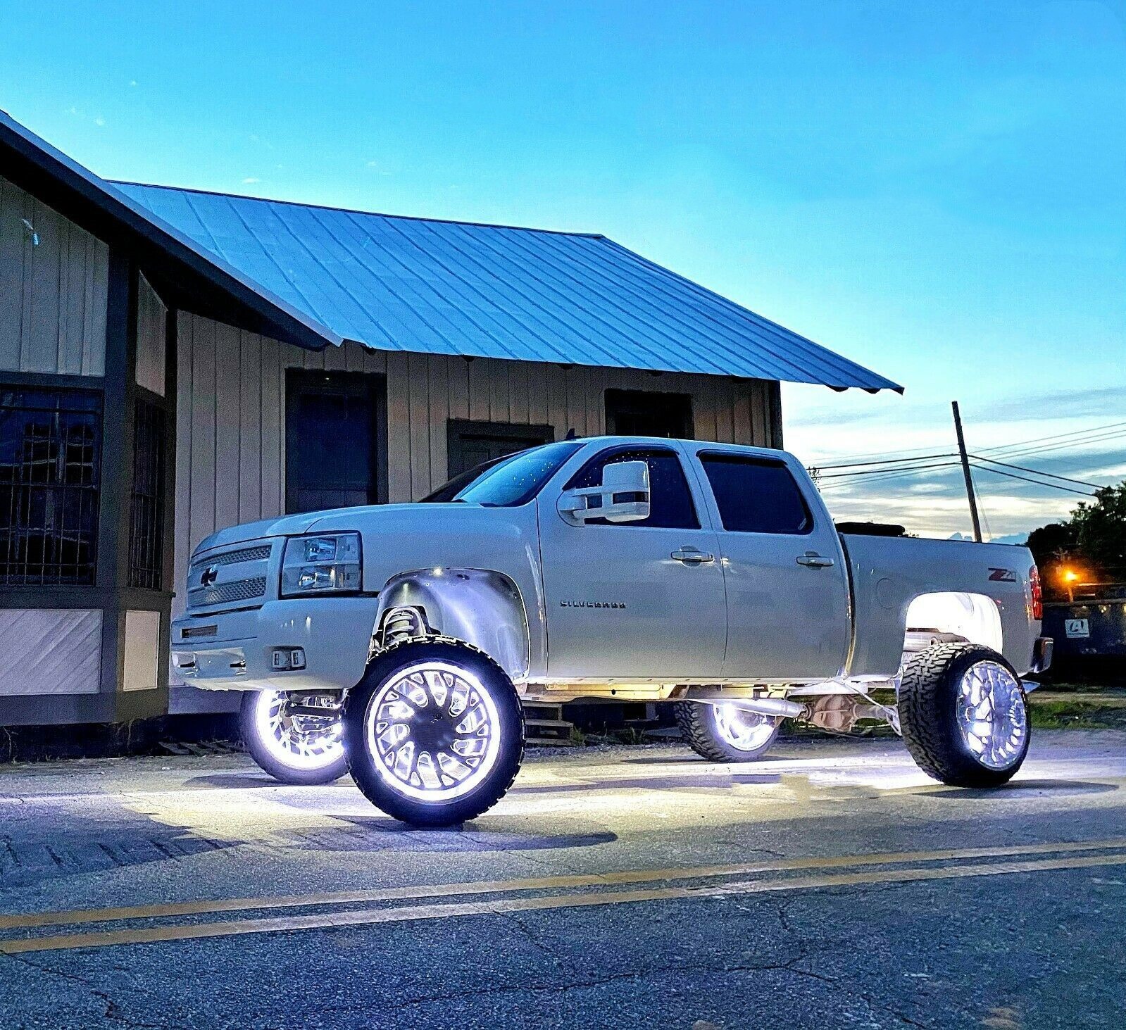 4x 15.5'' White LED Wheel Ring Lights For Truck Car Rim Lights Bluetooth Control