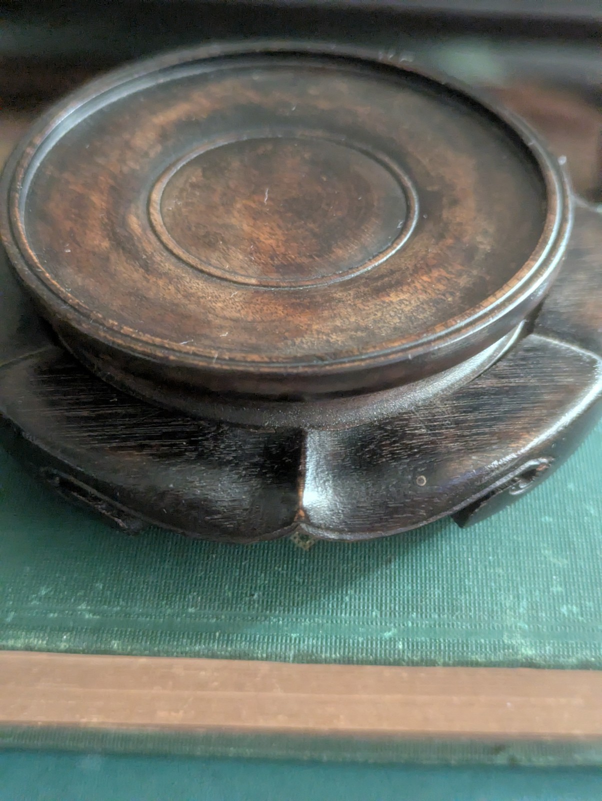 Vintage Japanese Carved Wood Display Stand Kadai for Vase or Bonsai