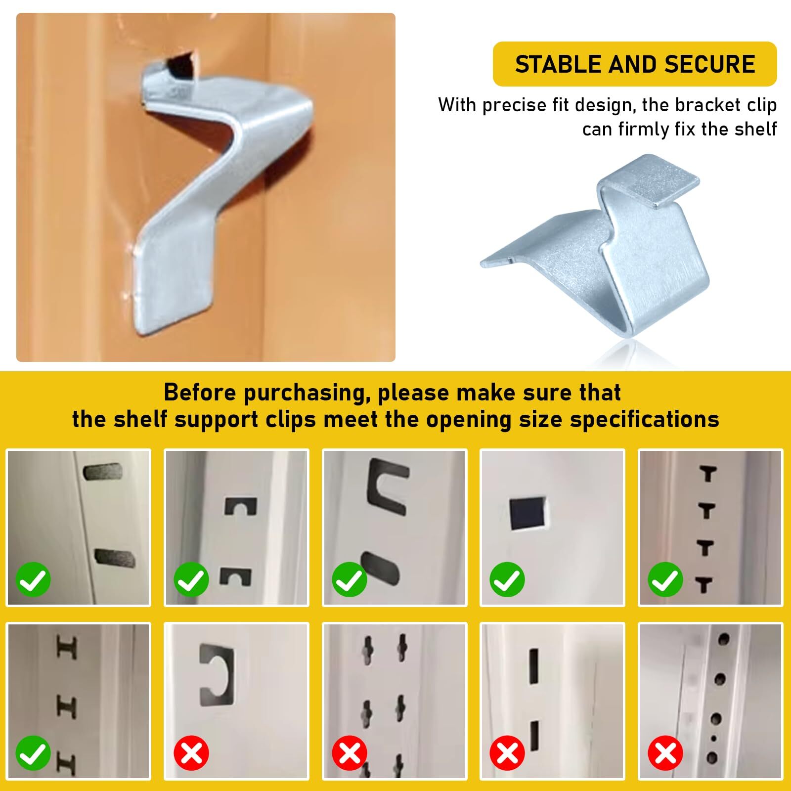 Shelf Clips - 30PCS Metal Shelf Clips for Adjustable Shelves Bracket Replacem...