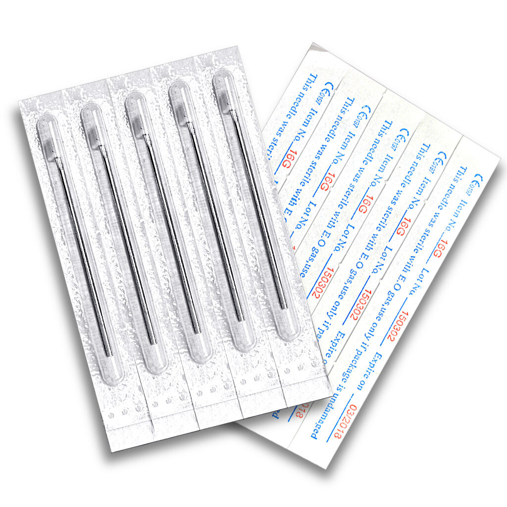 Pack of 10 Piercing Needles Surgical Steel Sterile Disposable Piercing Needles