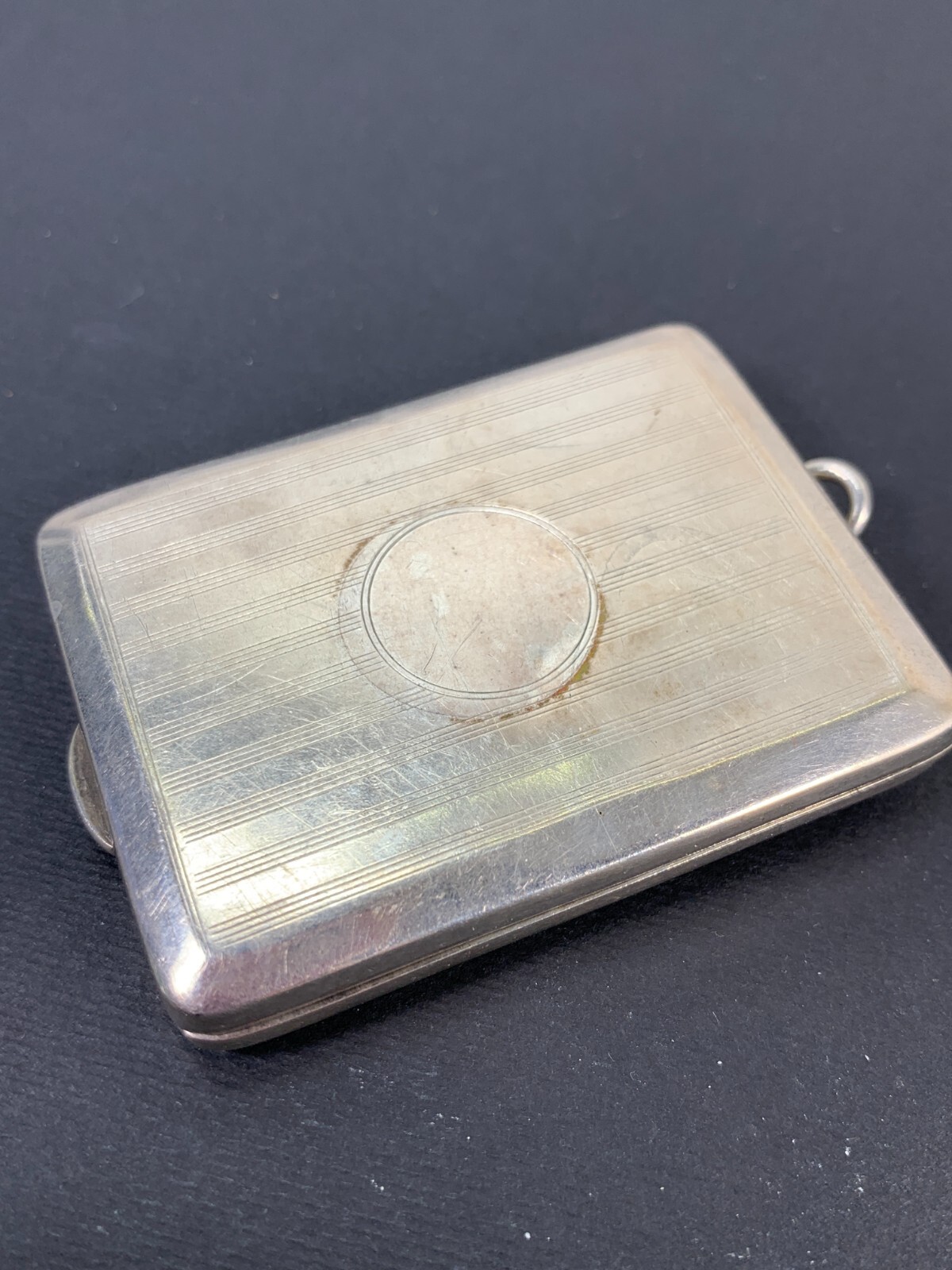 silver engine turned rectangular note/cigarette case, Birmingham 1925