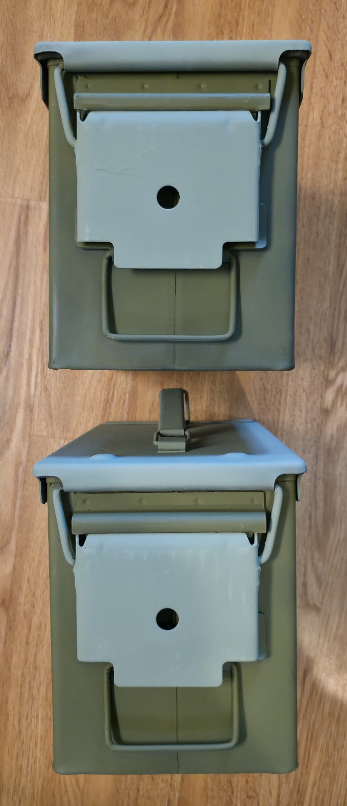 Two Original .50 CALIBER 5.56mm Military AMMO CAN 50CAL METAL AMMO CAN BOX M2A1