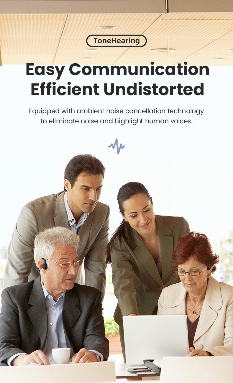 Specially designed noise reducing bone conduction hearing aids for the elderly