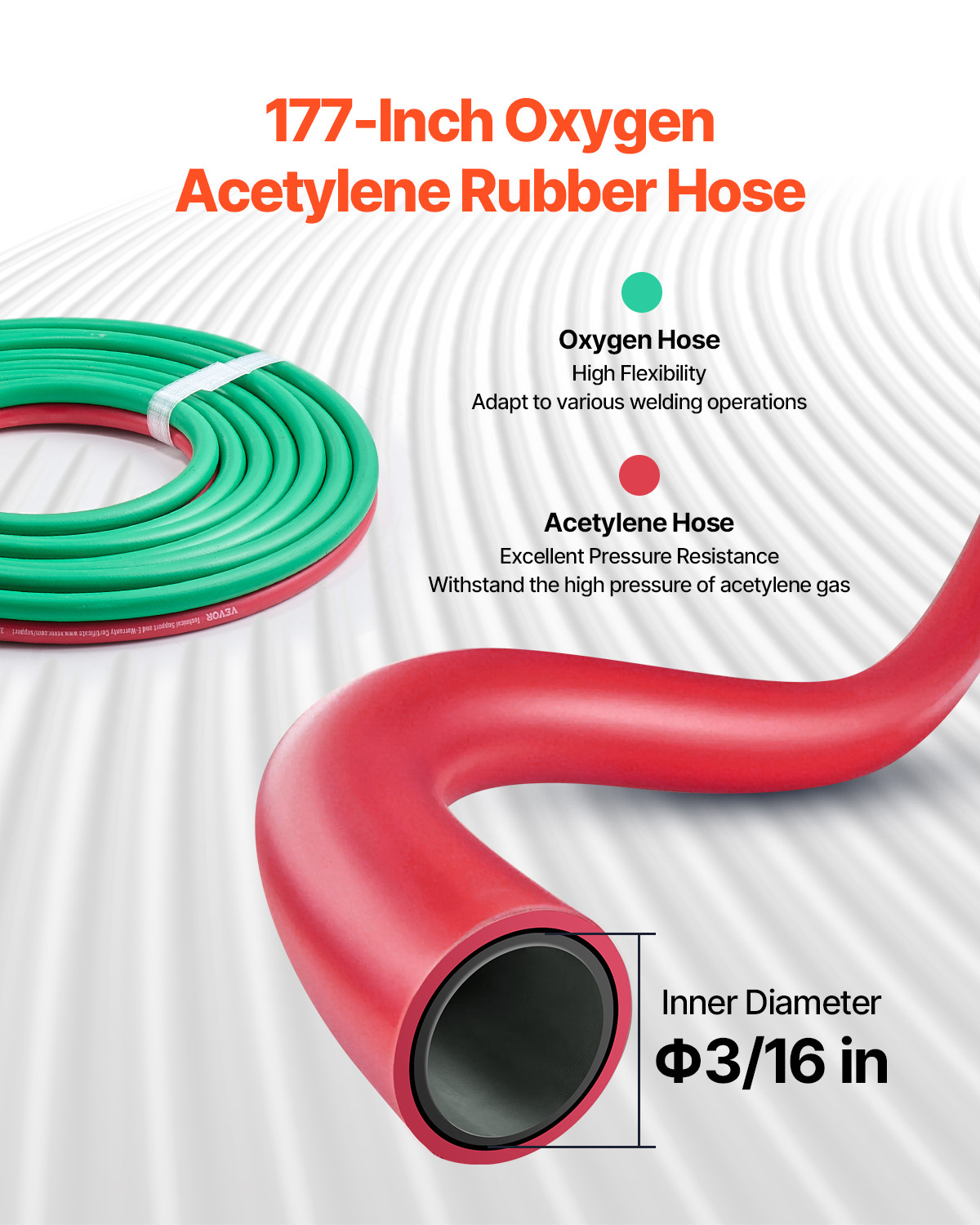 VEVOR Oxygen Acetylene Torch Kit 14PCS Gas Welding & Cylinder Holder 177'' Hose