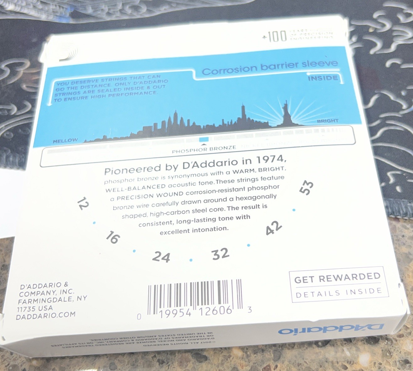 D'Addario EJ16-3D Phosphor Bronze Light Acoustic Guitar Strings 3 Sets EJ16