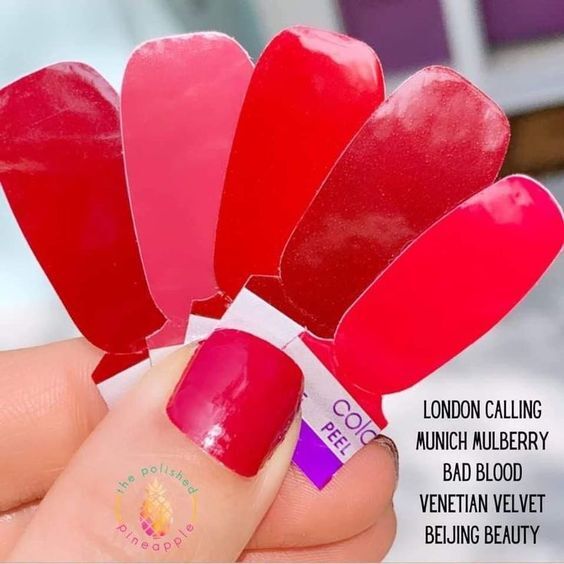 ❤️🦄 *COLOR STREET* Red Pinks Silver glitter valentine heart nail strips NEW HTF