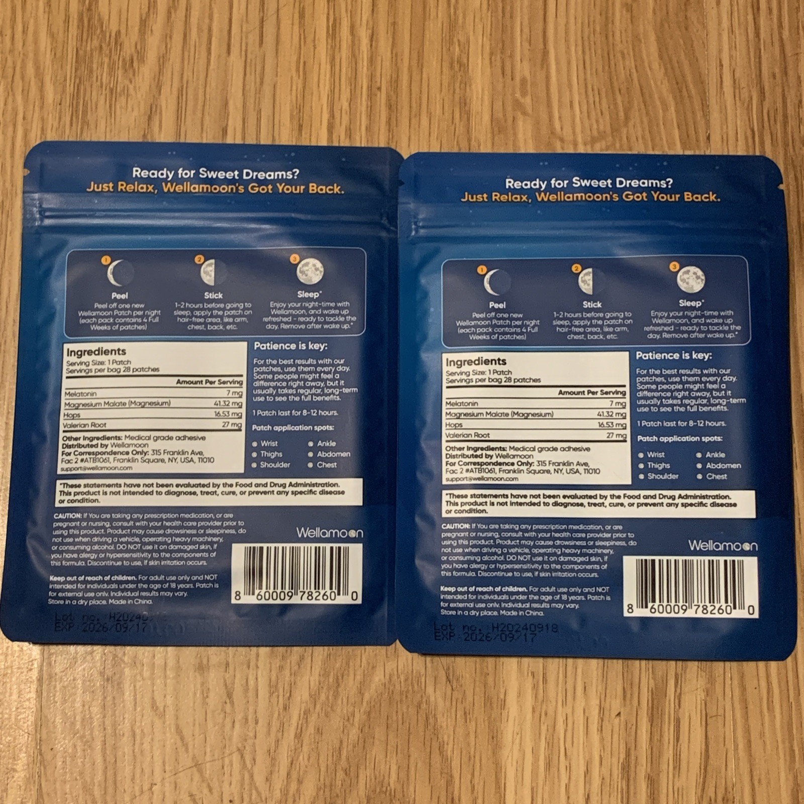 Wellamoon Sleep Support Patches 28 Patches Per Pk 2 Packs a total of 56 patches