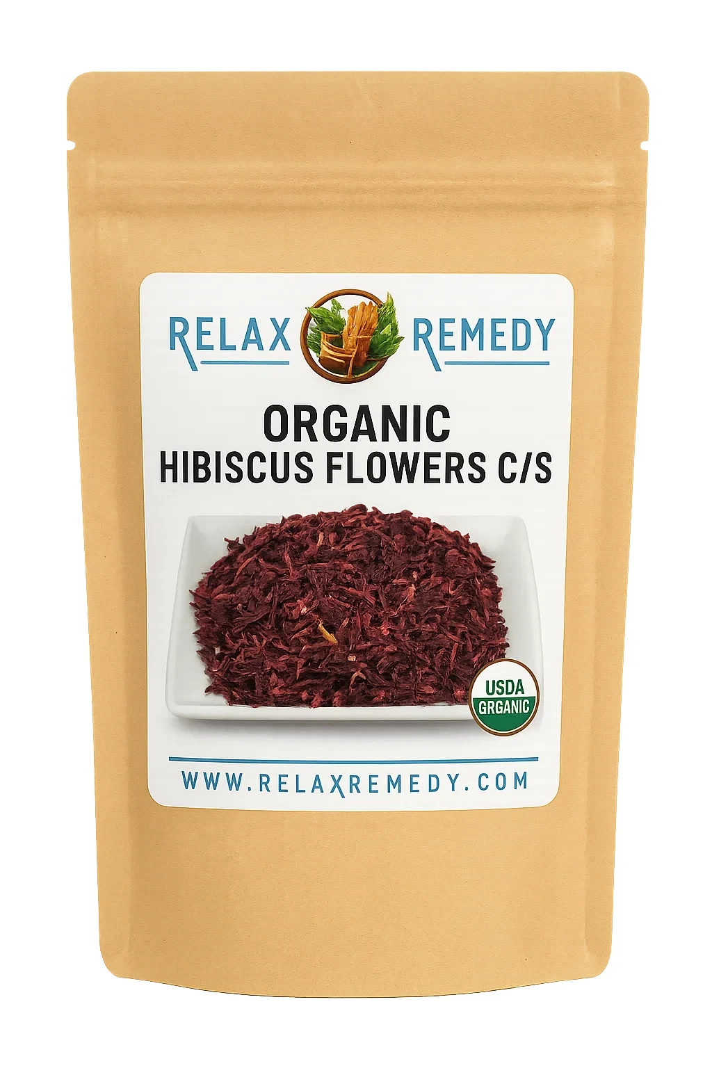 Organic Hibiscus Flowers C/S - 100% Pure, Non-GMO Hibiscus Sabdariffa, Vibrant