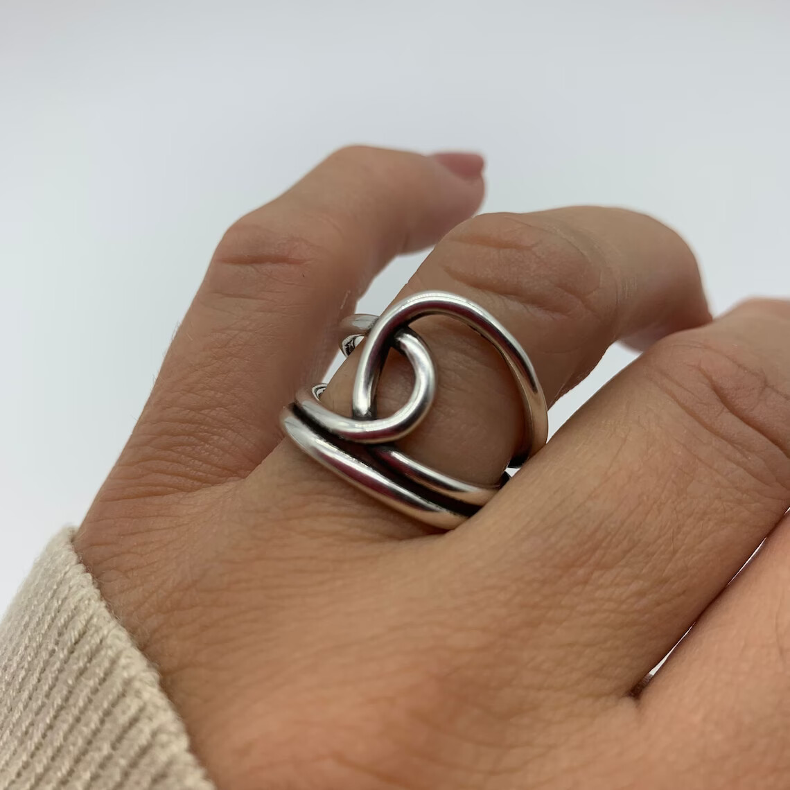 Knot Thumb Ring 925 Sterling Silver Band & Statement Ring Handmade Ring All Size