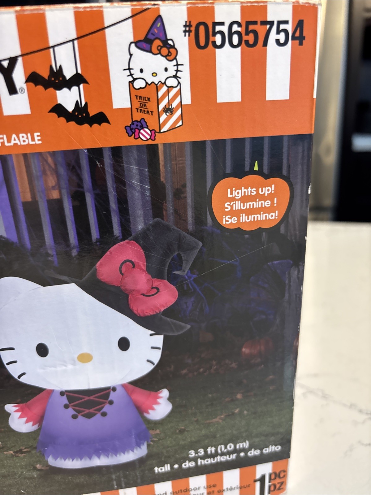 2014 Gemmy Hello Kitty RARE Witch Halloween Airblown Inflatable 3.5’ Yard
