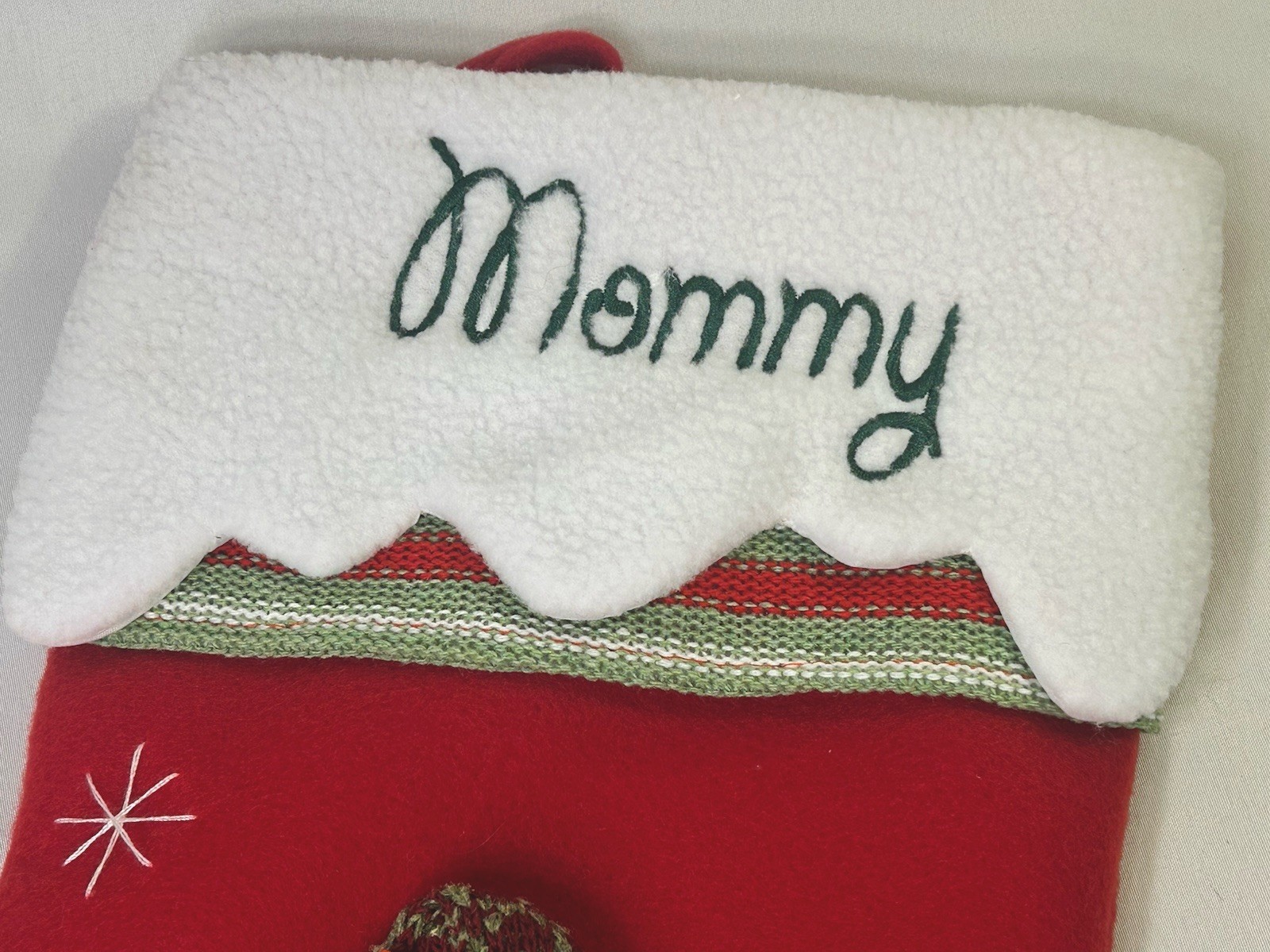 Personal Creations Fleece Christmas Stocking Winter Snowman 18.5” ~ MOMMY