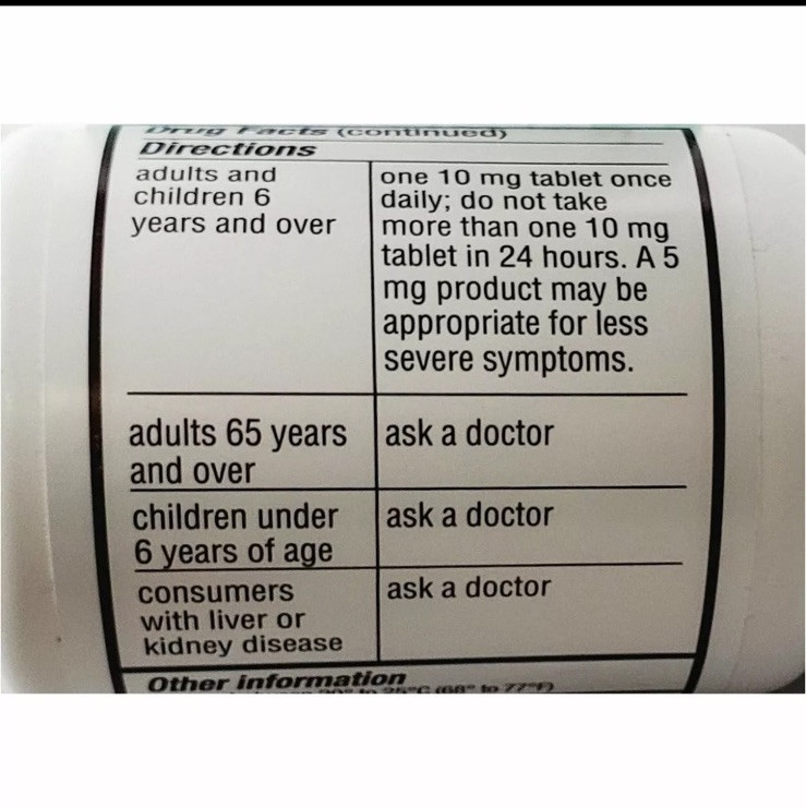 Dr Reddys Cetirizine Hydrochloride Antihistamine 10mg Tablets 500ct -Exp 12/2027