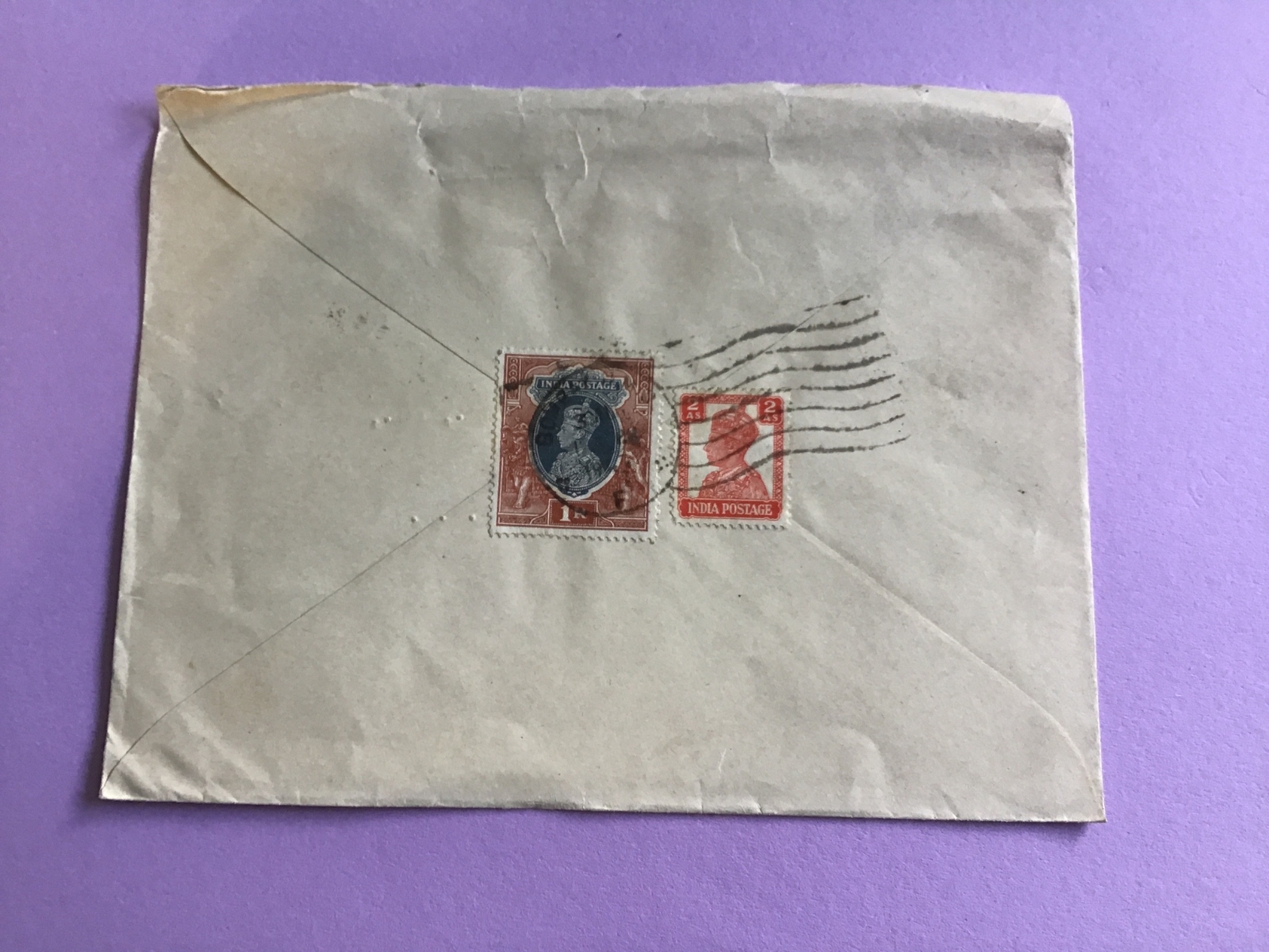 India Air Mail to U.S.A. Vintage Stamp Cover R45897