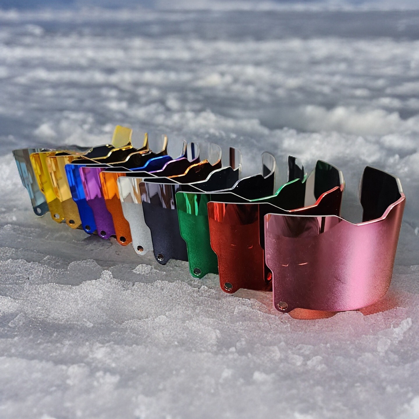 Low Profile Full Size Chrome Mirror Football Helmet Visor 4 FLEX (Display Only)