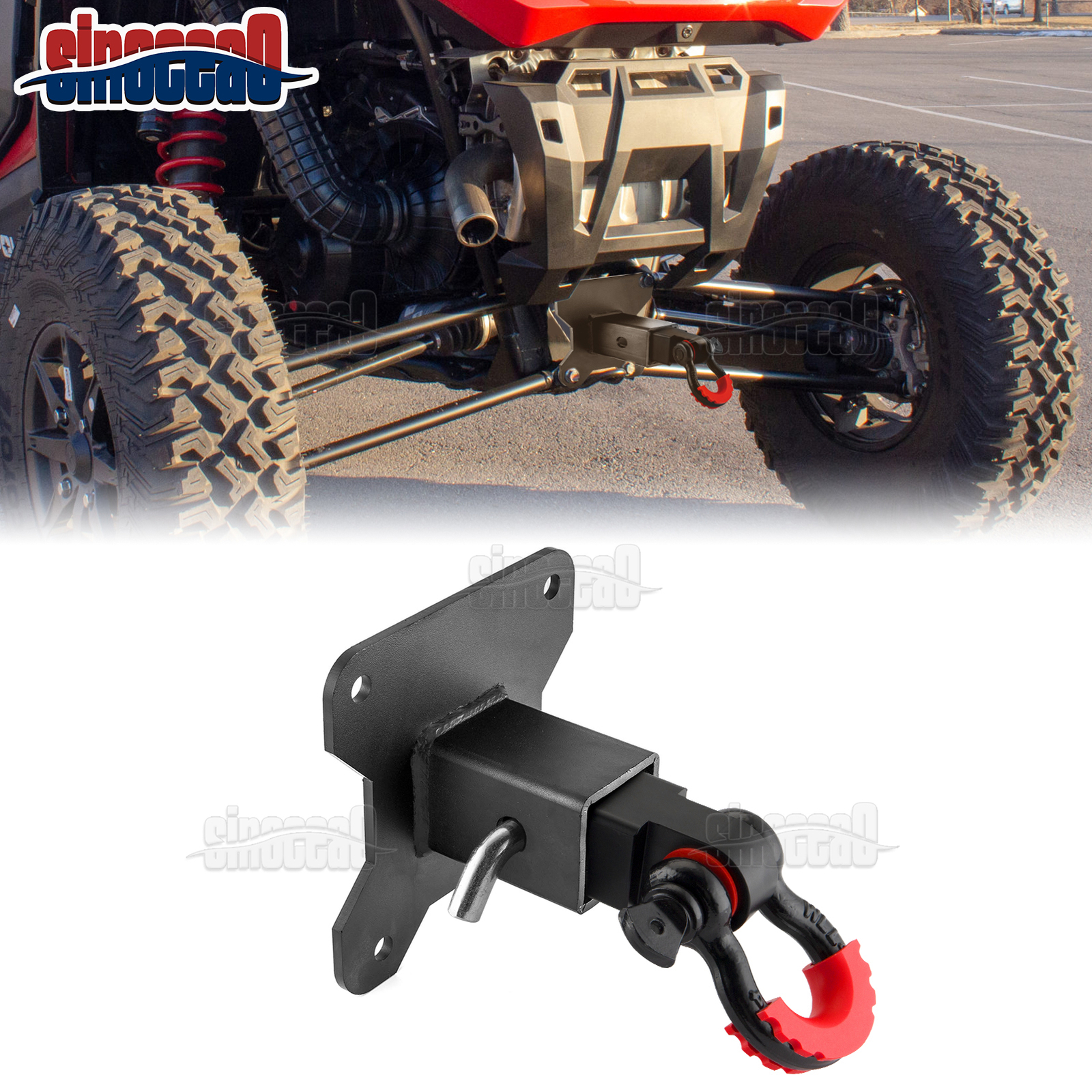 For 2014-2024 4WD Polaris RZR XP 1000 2" Hitch Receiver + Rear Hitch Mount