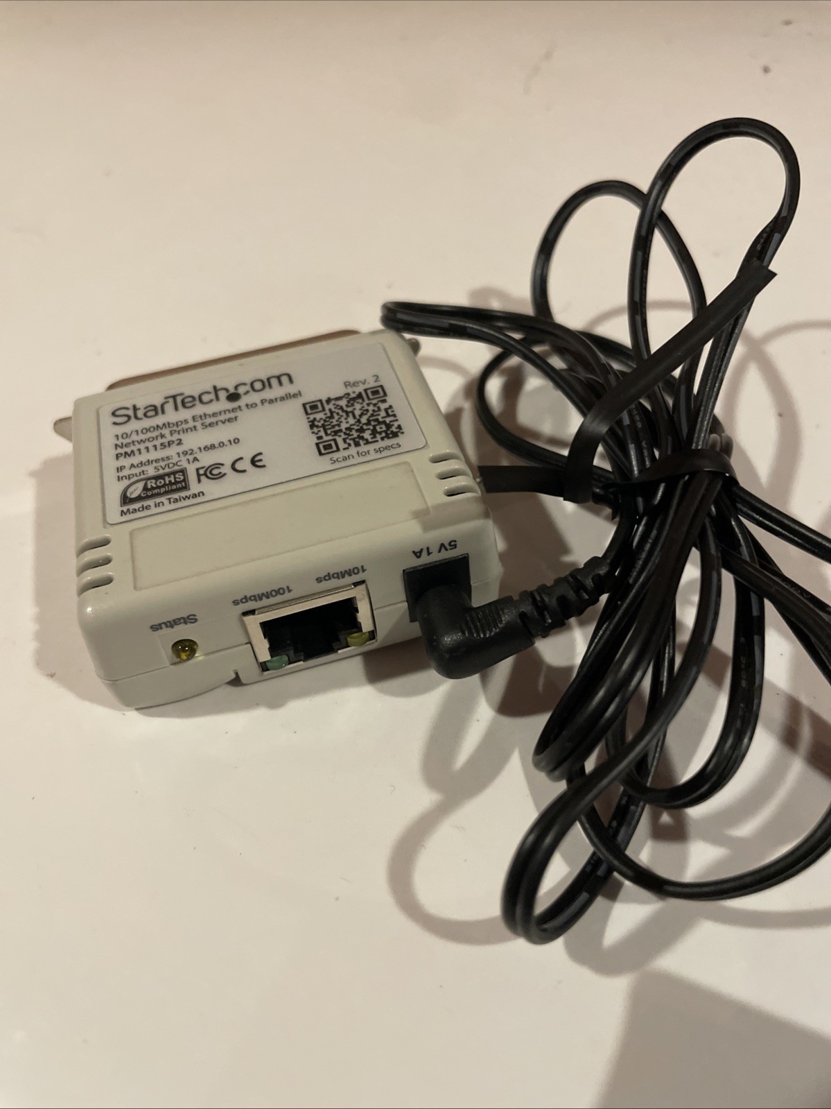 StarTech Ethernet to Parallel Network Print Server Adapter PM1115P2