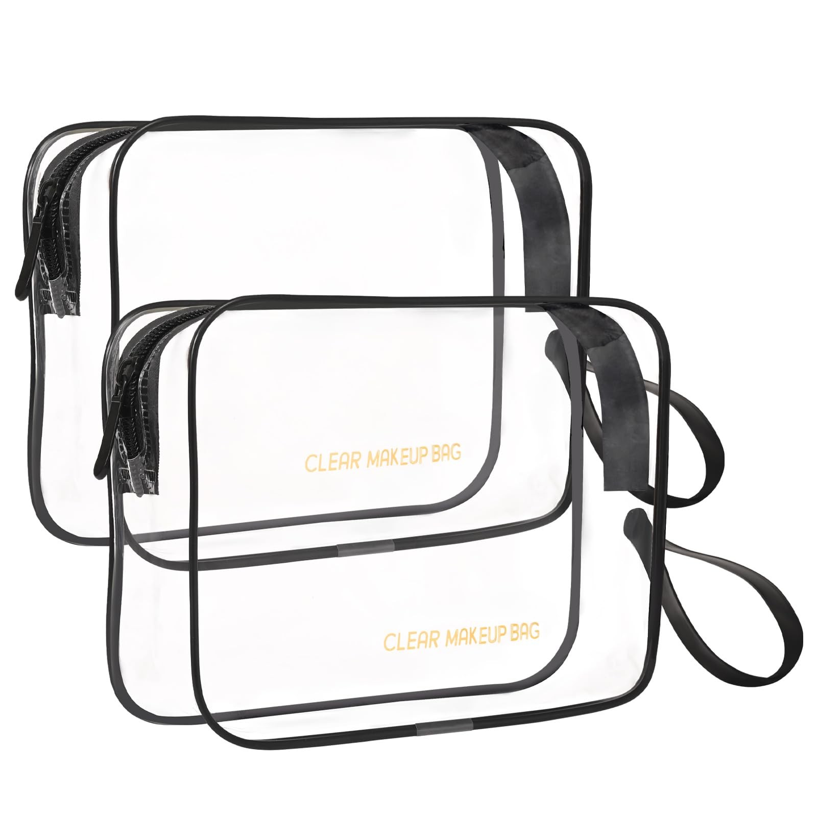 Icramsy Clear Makeup Bag,2 Pack TSA Approved Toiletry Bag Travel Toiletry Bag