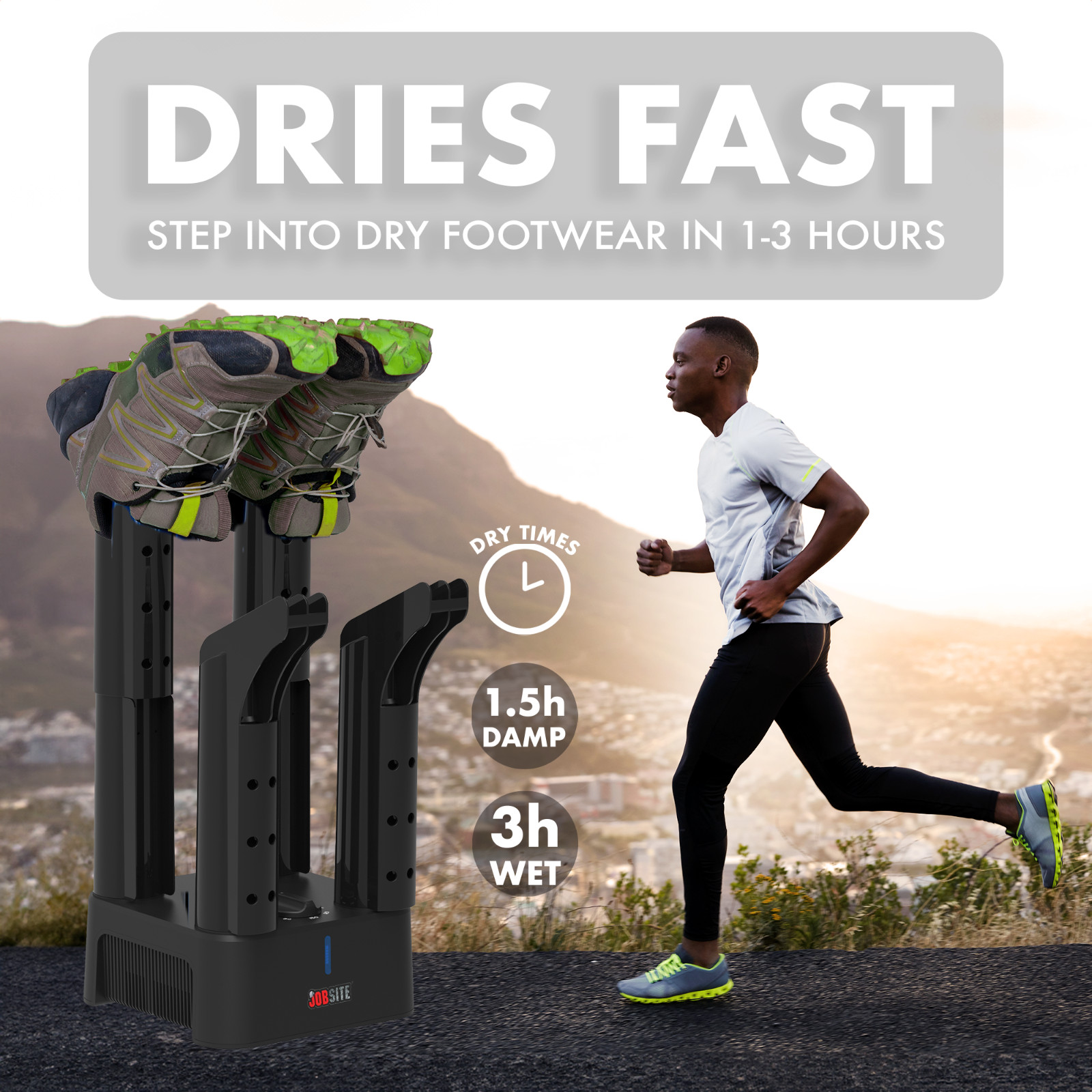 JobSite Boot Dryer - Mighty Dry Boot Dryer with Heat Blower Fan