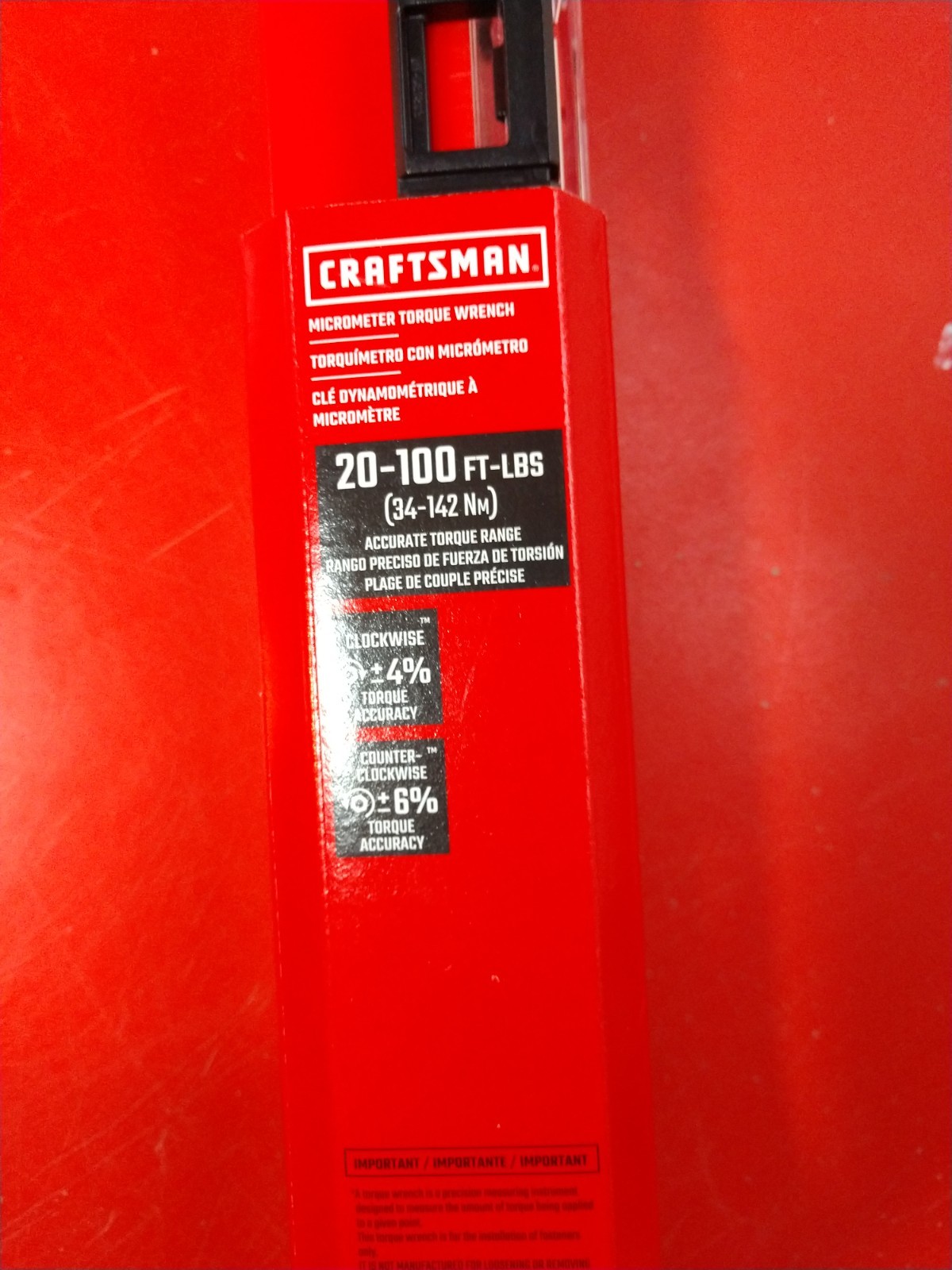 Craftsman CMMT99433 3/8" Inch Micrometer Torque Wrench 20-100 ft-lbs NEW SEALED