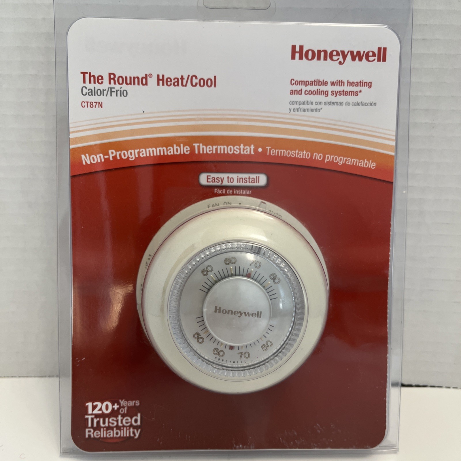 NEW Honeywell The Round Heat/Cool Non-Programmable Thermostat CT87N SEALED
