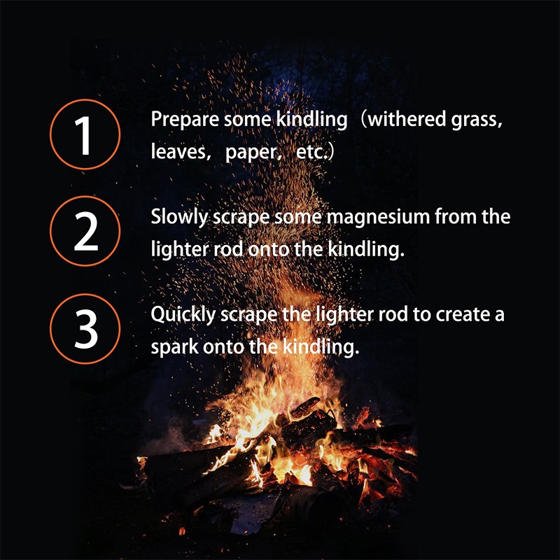 Fire Starter Flint Steel Striker Survival Kit Ferro Rod Outdoor Camping Tool New