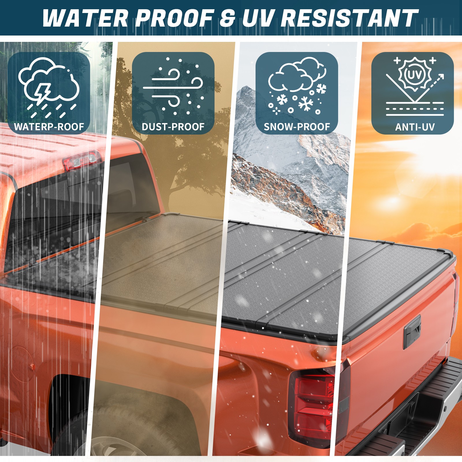 4-Fold 5.5FT Hard Truck Bed Tonneau Cover Fit 2009-2014 Ford F150 Waterproof