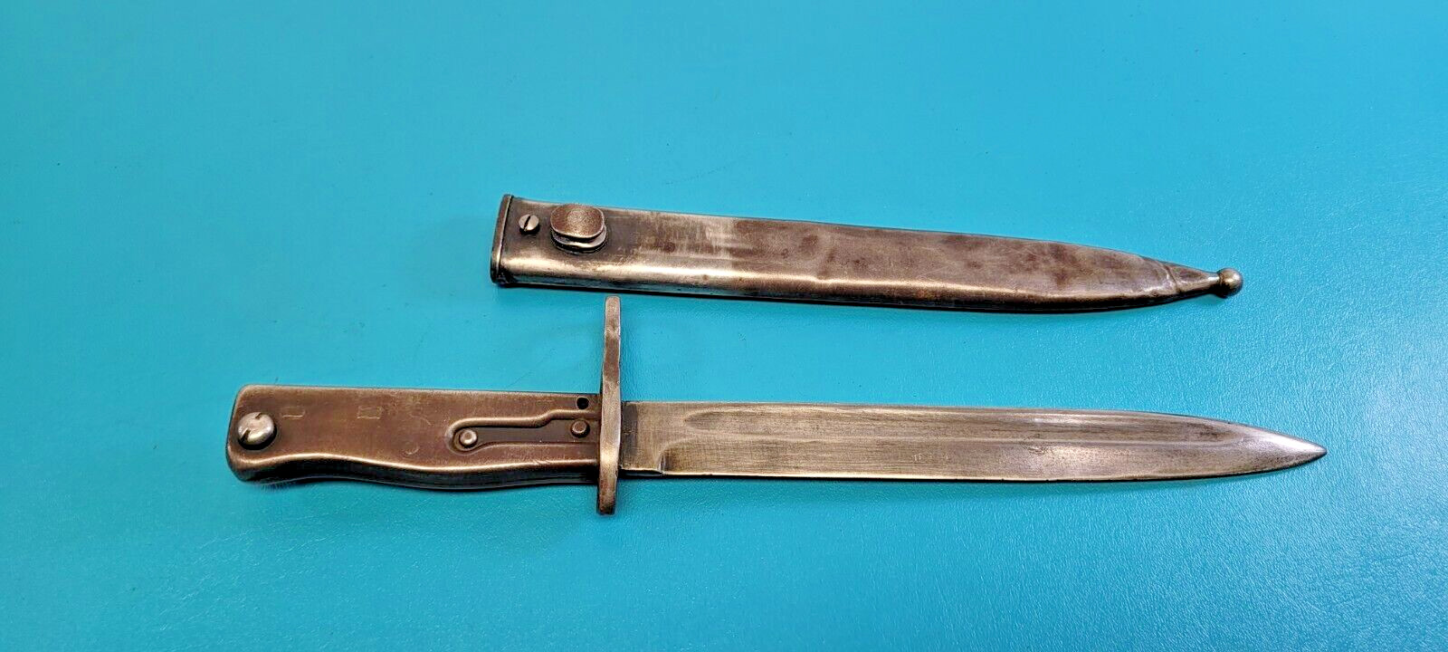 WWI Bavarian Ersatz Turkish c.1917 Bayonet Knife + Scabbard