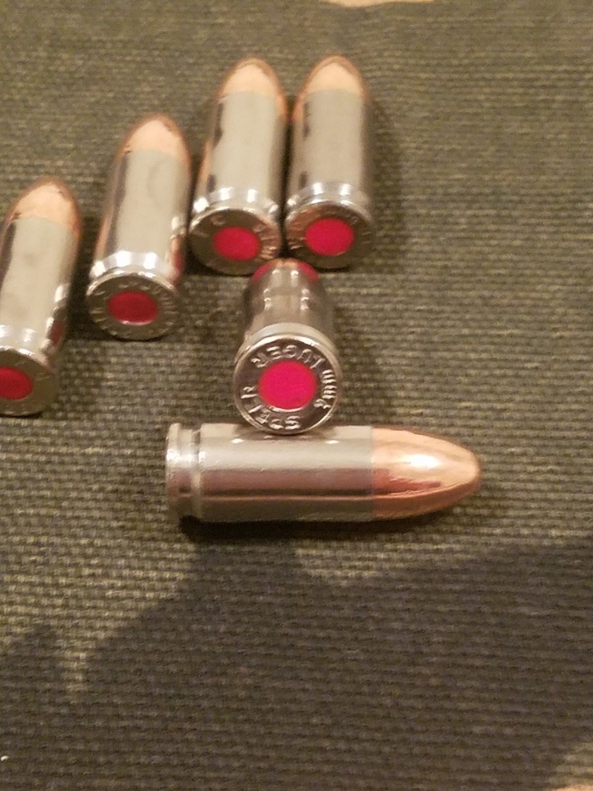 9MM LUGER SNAP CAPS SET OF 12 (NICKEL) REAL 115GN WEIGHT!!!