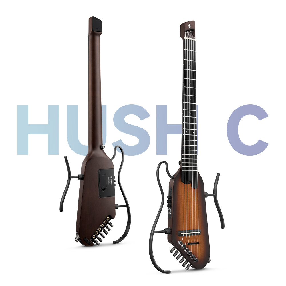 🎸 Donner HUSH C Classical Acoustic Electric Guitar Headless Guitar Bundle