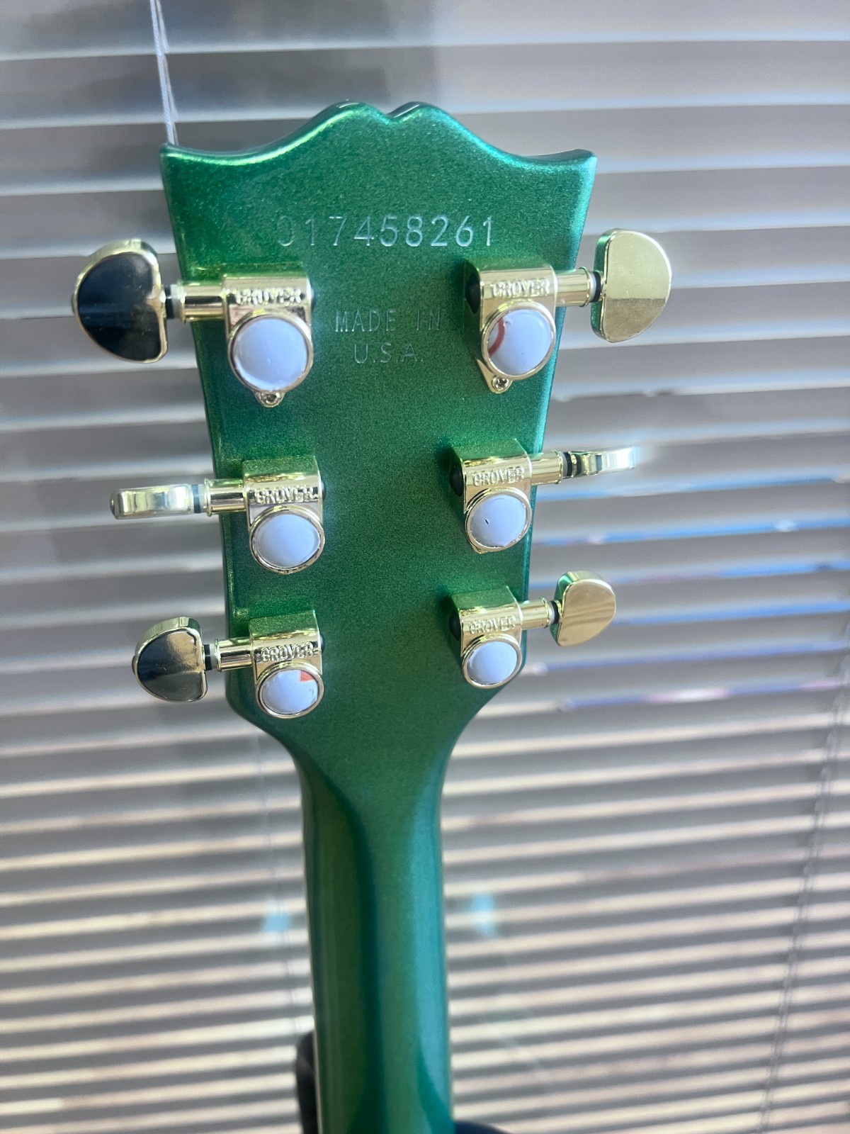 LP Custom Green Sparkle Electric Guitar Gold Hardware Fixed Bridge Ship US