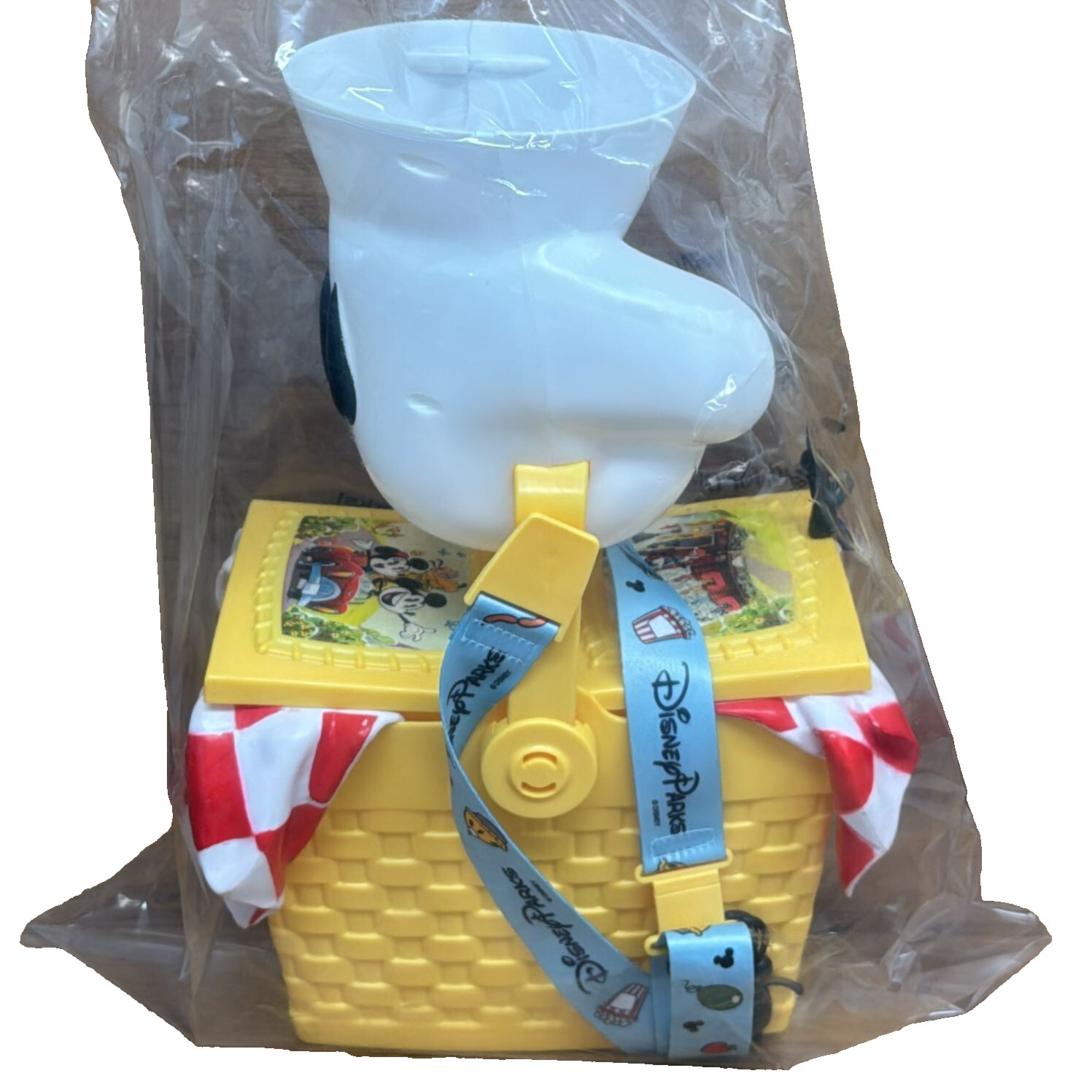 Disney Parks Mickey & Minnie's Runaway Railway Picnic Basket Popcorn Bucket