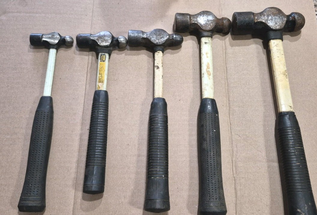 Nupla Ball Peen Hammer Set 4, 8, 12, 16, 32oz Fiberglass Handles Ex. Condition